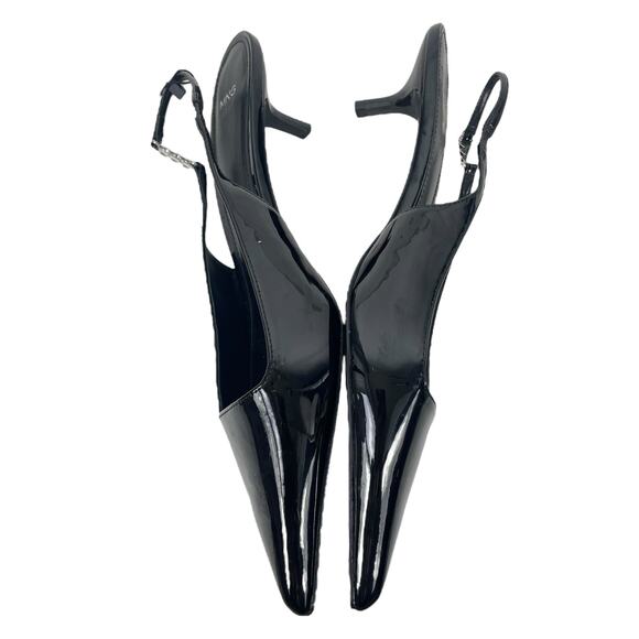 Mango MNG Rhinestone Slingback Kitten Heel Pump Black Size 40/ US 9 - Picture 6 of 13